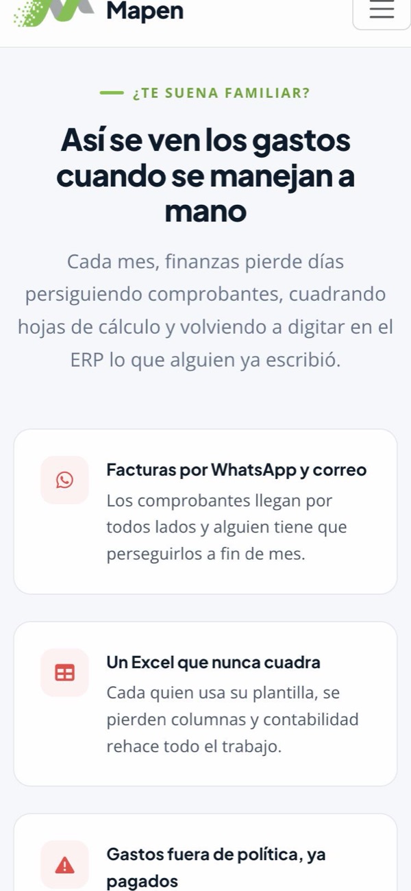 Mapen: los problemas de manejar gastos a mano