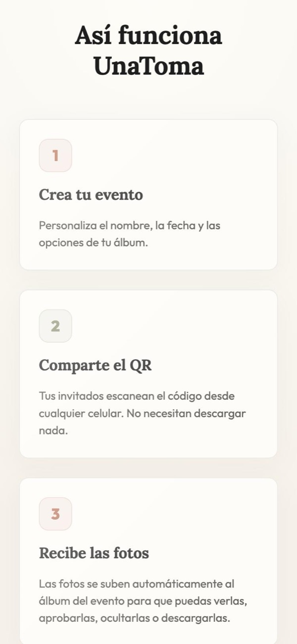 UnaToma: cómo funciona en tres pasos